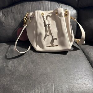 Marc Jacobs Off-White Bucket Bag with Gold Accents